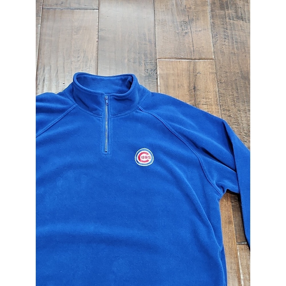 Vintage Chicago Cubs Majestic Fleece 1/4-Zip Pullover Jacket Size XXL - Picture 2 of 14